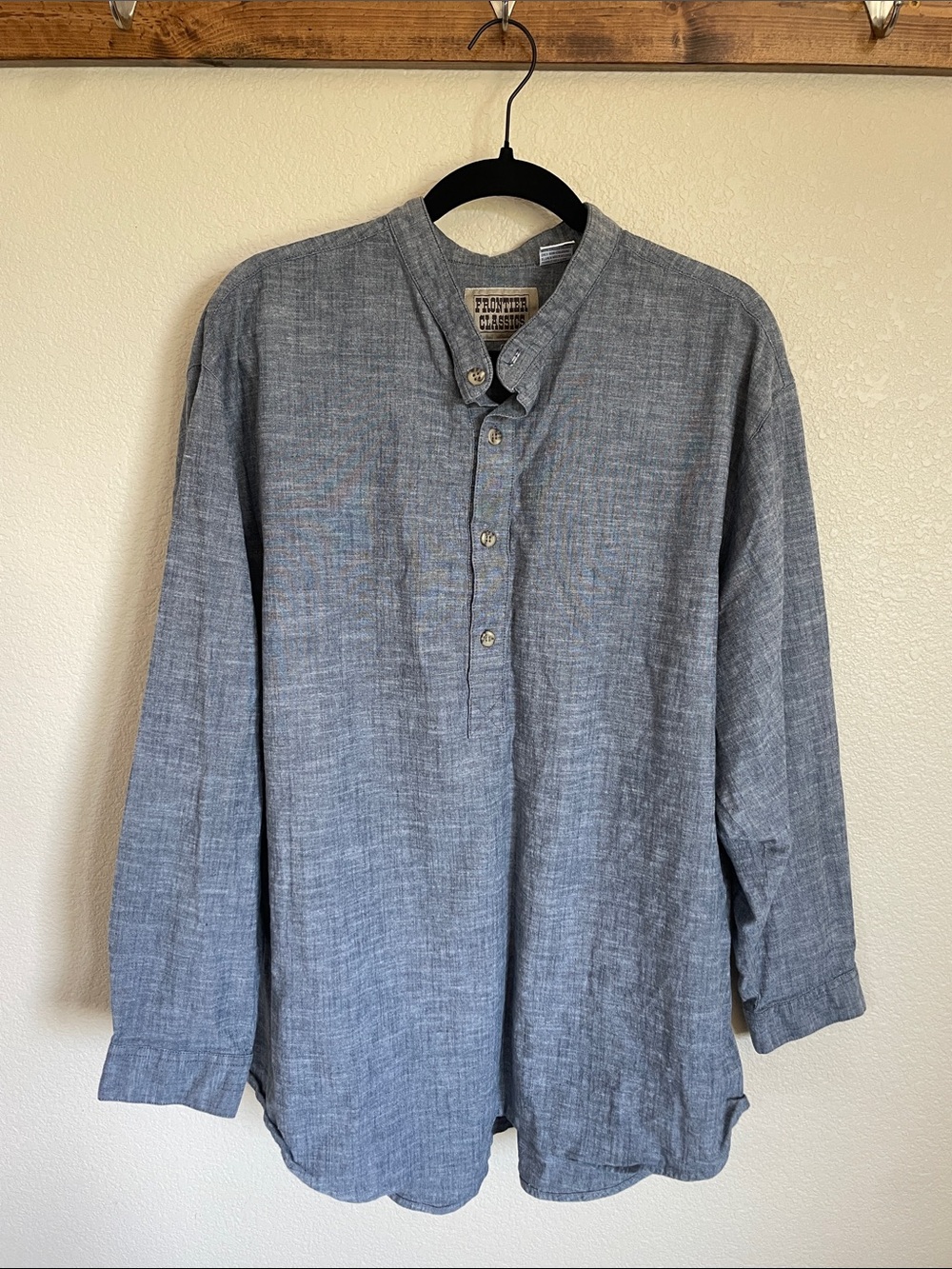 Frontier Classics 100% Cotton Men’s Shirt XL Prairie Old Fashioned Work Henley